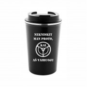 Metalinis termo puodelis vairuotojui su užrašu, Nekniskit man proto, 350 ml