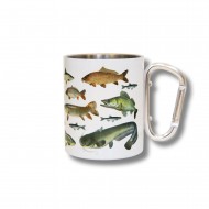 Metalinis puodelis su karabinu ir užrašu, Šitam Gale Kablys