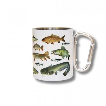 Metalinis puodelis su karabinu ir užrašu, Šitam Gale Kablys