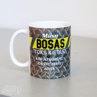 Puodelis Bosui su užrašu, Kietas BOSAS