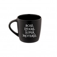 Puodelis Bosei su užrašu, Bosė Lyderė Super Moteris, Juodas, Matinis, Keramika