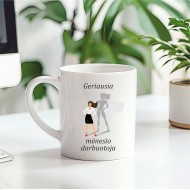 Puodelis su užrašu, Geriausia mėnesio darbuotoja Puodelis su užrašu, Geriausia mėnesio darbuotoja