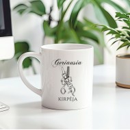 Puodelis su užrašu, Geriausia kirpėja, keramika