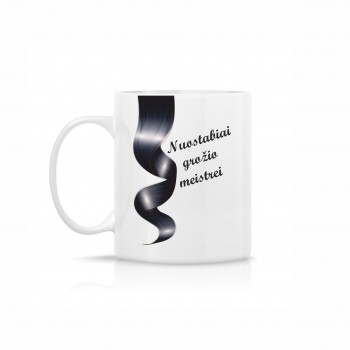 Puodelis "Nuostabiai meistrei", black Puodelis "Nuostabiai meistrei", black