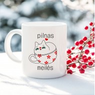 Puodelis su katinu ir užrašu, Pilnas meilės Puodelis su katinu ir užrašu, Pilnas meilės