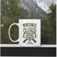 Baltas puodelis "Medžioklė - priklausomybė" Baltas puodelis "Medžioklė - priklausomybė"