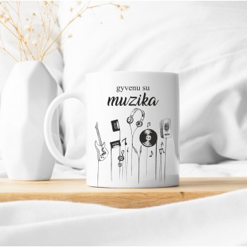 Puodelis "Gyvenu su muzika" Puodelis "Gyvenu su muzika"