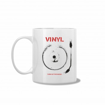 Puodelis "Vinil, turn up the music"