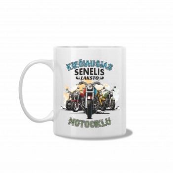 Puodelis "Kiečiausias senelis laksto motociklu"