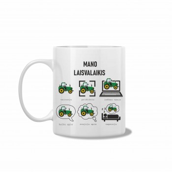 Puodelis su traktoriumi "Mano laisvalaikis"