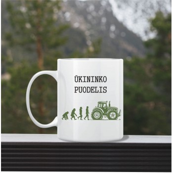 Puodelis su traktoriumi "Ūkininko puodelis"