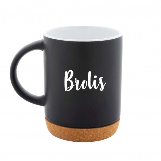Puodelis su užrašu, Brolis, 280 ml, Juodas, Keramika