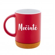 Puodelis su užrašu, Močiutė, 280 ml, Raudonas, Keramika