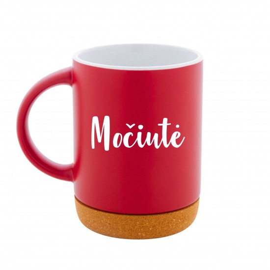Puodelis su užrašu, Močiutė, 280 ml, Raudonas, Keramika