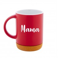 Puodelis su užrašu, Mama, 280 ml, Raudonas, Keramika