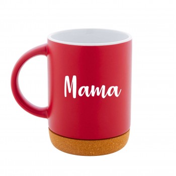 Puodelis su užrašu, Mama, 280 ml, Raudonas, Keramika