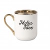 Elegantiškas puodelis su užrašu, Myliu Tave, 330 ml, su auksine rankena