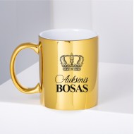 Veidrodinis puodelis Bosui su užrašu, Auksinis Bosas