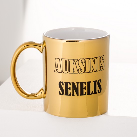 Blizgus puodelis "AUKSINIS SENELIS"