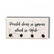 Raktų kabykla su užrašu, Pradėk Dieną Su Šypsena Užbaik Su Meile