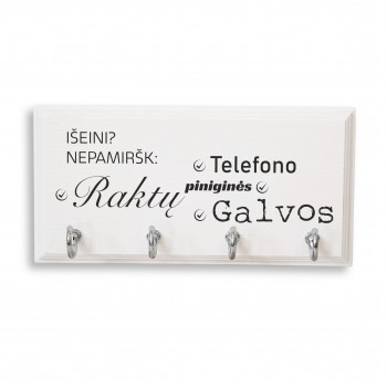 Raktų kabykla su užrašu, iŠeini Nepamiršk Raktų Telefono Piniginės Galvos Raktų kabykla su užrašu, iŠeini Nepamiršk Raktų Telefono Piniginės Galvos