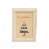 Rėmelis pinigams su tortu "Su gimtadieniu"