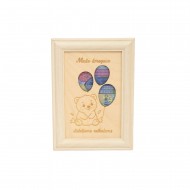 Rėmelis pinigams su meškiuku ir balionais