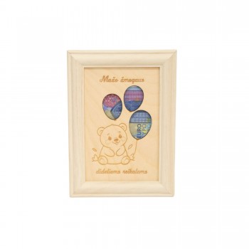 Rėmelis pinigams su meškiuku ir balionais