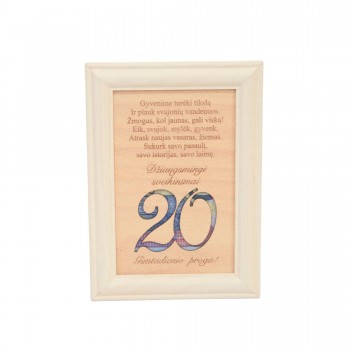 Rėmelis pinigams "Džiaugsmingi sveikinimai 20 gimtadienio proga"