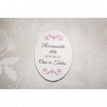 Kvietimas su magnetu "Rezervuokite datą (Save the date)" Nr2