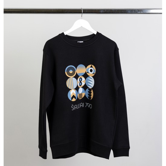 Džemperis su Šiaulių Miesto Jubiliejinių Metų Simbolika ir užrašu, Šiauliai 790, Juodas