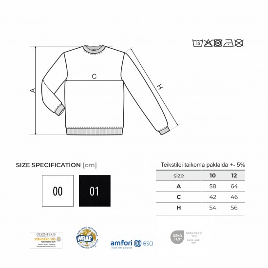Džemperis su Šiaulių Miesto Jubiliejinių Metų Simbolika, Šiauliai 790, Vaikiškas, Juodas