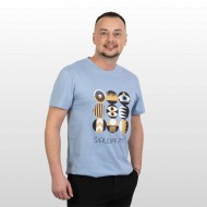 Marškinėliai su Šiaulių Miesto Jubiliejinių Metų Simbolika ir užrašu, Šiauliai 790, Žydri