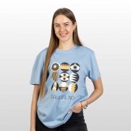 Marškinėliai su Šiaulių Miesto Jubiliejinių Metų Simbolika ir užrašu, Šiauliai 790, Žydri