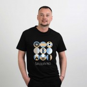 Marškinėliai su Šiaulių Miesto Jubiliejinių Metų Simbolika ir užrašu, Šiauliai 790, Juodi