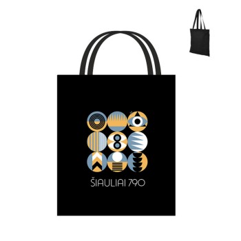 Pirkinių krepšys su Šiaulių simbolika, Šiauliai 790, Juodas