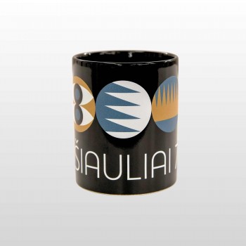 Puodelis su Šiaulių Miesto Simbolika, Šiauliai 790, juodas