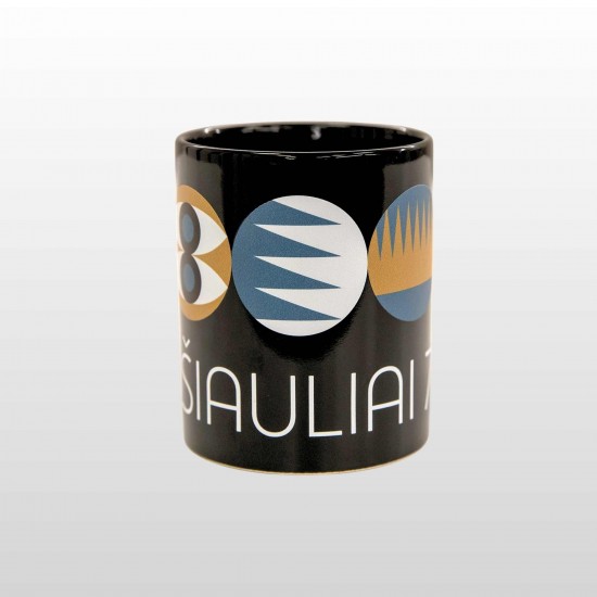 Puodelis su Šiaulių Miesto Simbolika, Šiauliai 790, juodas