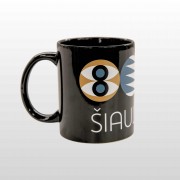 Puodelis su Šiaulių Miesto Simbolika, Šiauliai 790, juodas