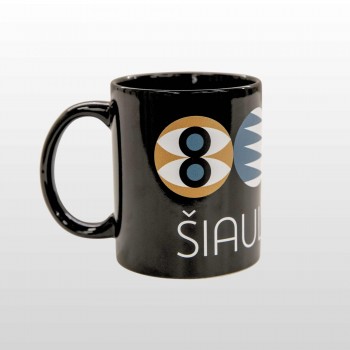 Puodelis su Šiaulių Miesto Simbolika, Šiauliai 790, juodas