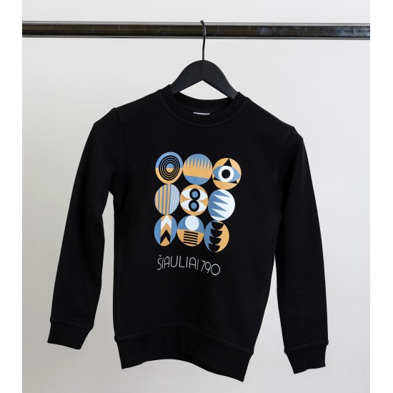 Džemperis su Šiaulių Miesto Jubiliejinių Metų Simbolika, Šiauliai 790, Vaikiškas, Juodas