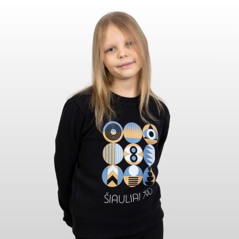 Džemperis su Šiaulių Miesto Jubiliejinių Metų Simbolika, Šiauliai 790, Vaikiškas, Juodas