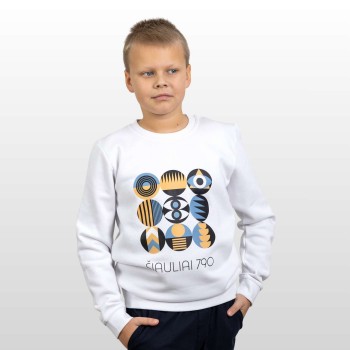 Džemperis su Šiaulių Miesto Jubiliejinių Metų Simbolika, Šiauliai 790, Vaikiškas, Baltas