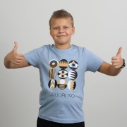 Marškinėliai su Šiaulių Miesto Jubiliejinių Metų Simbolika, Šiauliai 790, Vaikiški, Žydri