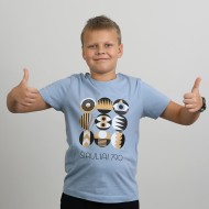 Marškinėliai su Šiaulių Miesto Jubiliejinių Metų Simbolika, Šiauliai 790, Vaikiški, Žydri