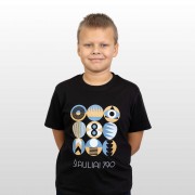 Marškinėliai su Šiaulių Miesto Jubiliejinių Metų Simbolika, Šiauliai 790, Vaikiški, Juodi