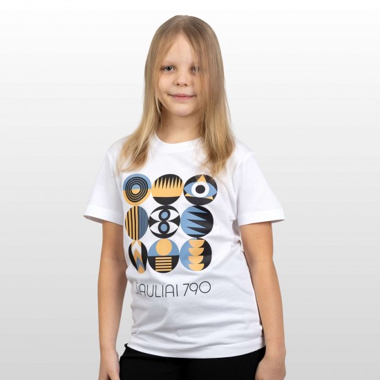 Marškinėliai su Šiaulių Miesto Jubiliejinių Metų Simbolika, Šiauliai 790, Vaikiški, Balti