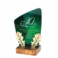 Pastatomas sveikinimas jubiliejaus proga, žalias, ąžuolo lapai, auksas Pastatomas sveikinimas jubiliejaus proga, žalias, ąžuolo lapai, auksas