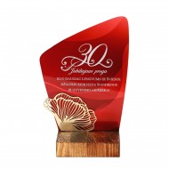 Sveikinimas jubiliejaus proga, pastatomas, raudonas, gėlė