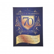 Drobė su sveikinimo žodžiais jubiliejui ROYAL, 18x24 cm